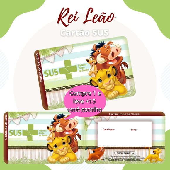 Arquivo Digital Cartão Sus Rei Leão #576