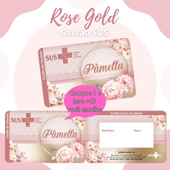 Arquivo Digital Cartão Sus Rose Gold #574