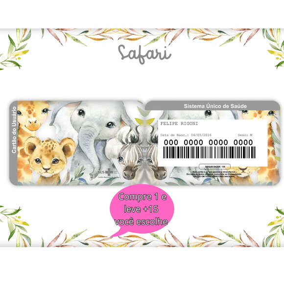 Arquivo Digital Cartão Sus Safari Chick #5325