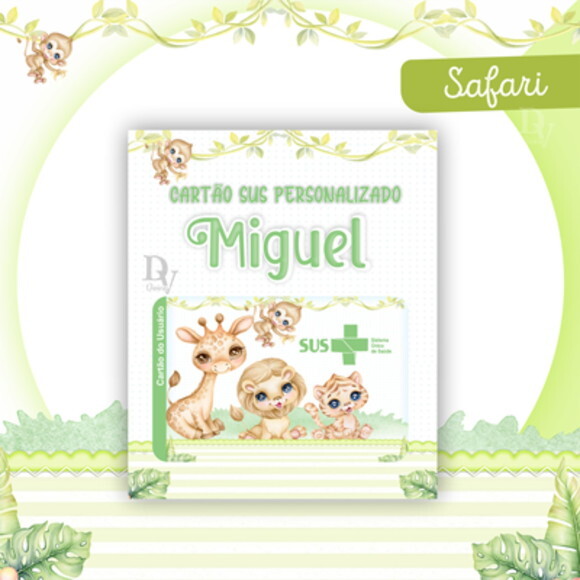 Arquivo Digital Cartão Sus Safari Menino #2584
