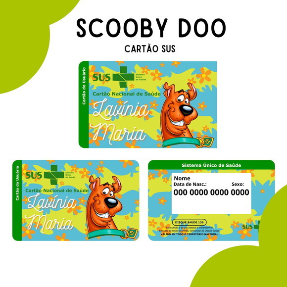 Arquivo Digital Cartão Sus Scooby Doo #3058