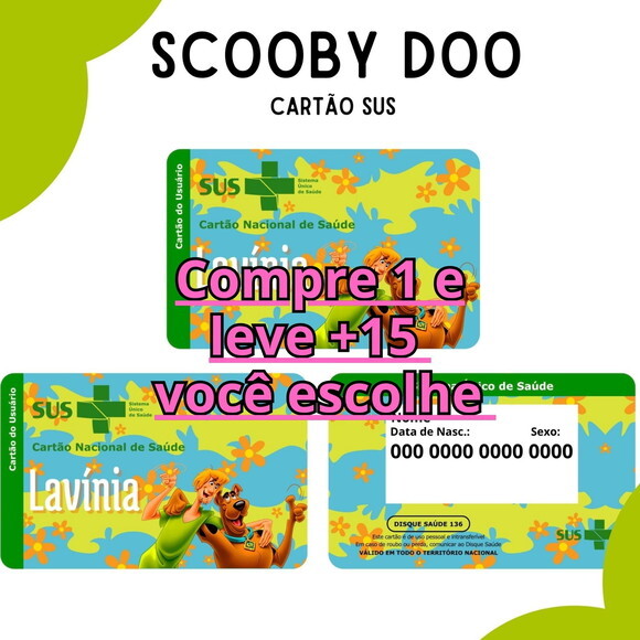 Arquivo Digital Cartão Sus Scooby Doo #3056