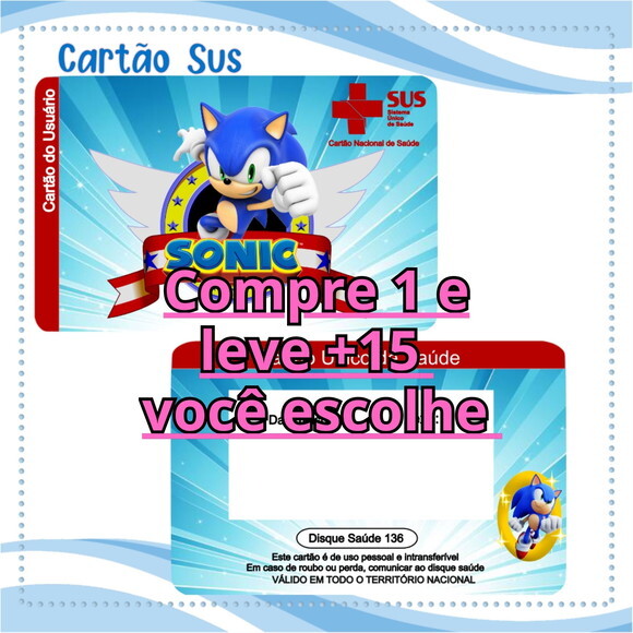 Arquivo Digital Cartão Sus Sonic #2106