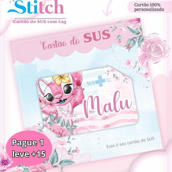 Arquivo Digital Cartão Sus Stitch #3289
