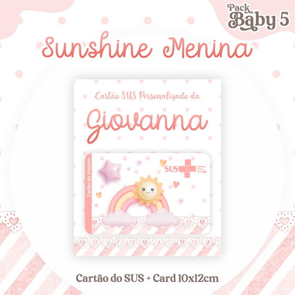 Arquivo Digital Cartão Sus Sunshine Menina #2251