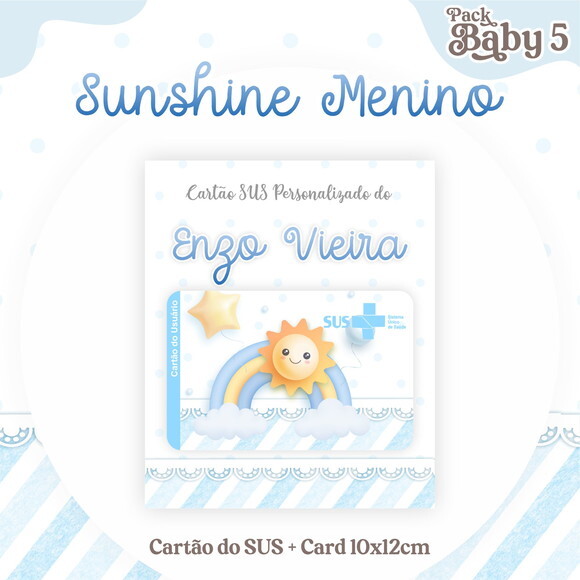 Arquivo Digital Cartão Sus Sunshine Menino #2252