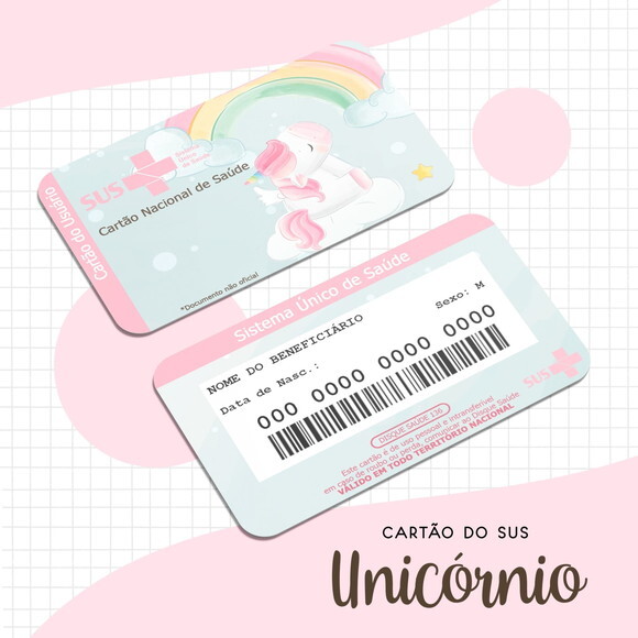 Arquivo Digital Cartão Sus Unicórnio #1701