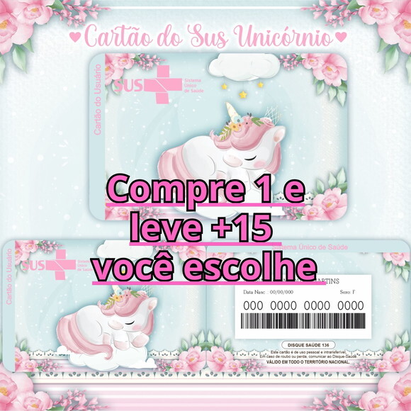 Arquivo Digital Cartão Sus Unicórnio #936