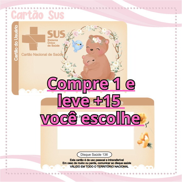 Arquivo Digital Cartão Sus Ursinha #2110