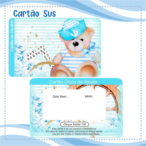 Arquivo Digital Cartão Sus Ursinho #2111