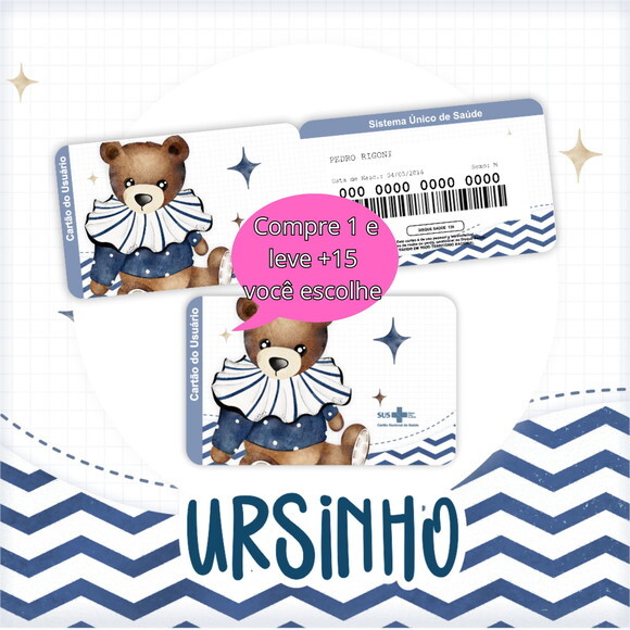 Arquivo Digital Cartão Sus Ursinho #2795