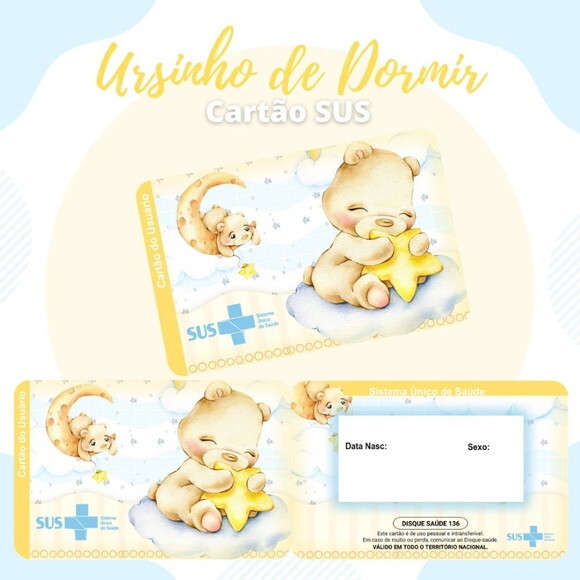 Arquivo Digital Cartão Sus Ursinho de Dormir #1905