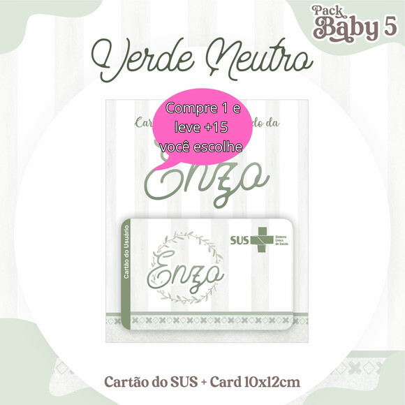 Arquivo Digital Cartão Sus Verde Neutro #2254