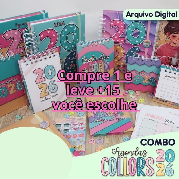 Arquivo Digital Combo Agendas Colors 2026 #6694