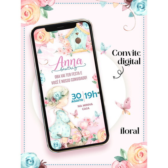 Arquivo Digital Convite Digital Floral #1316