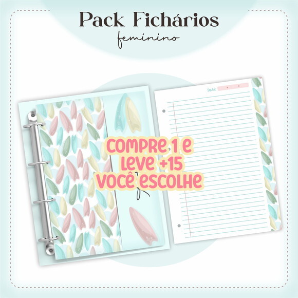 Arquivo Digital Encadernação Fichário Feminino #3671