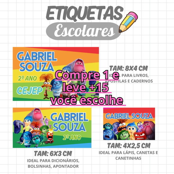 Arquivo Digital Etiqueta Escolar Divertidamente #2095