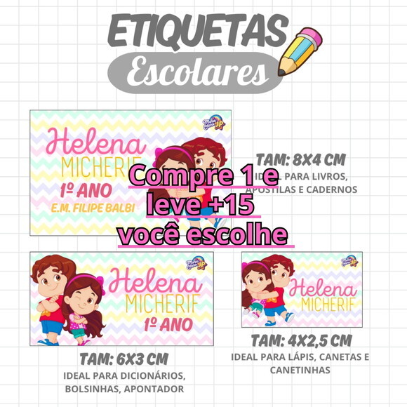 Arquivo Digital Etiqueta Escolar Maria Clara e Jp #6280