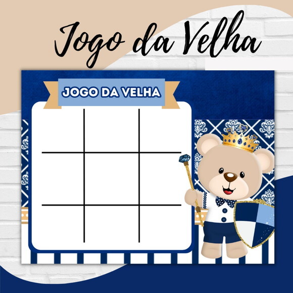Arquivo Digital Jogo da Velha Ursinho Príncipe #2722