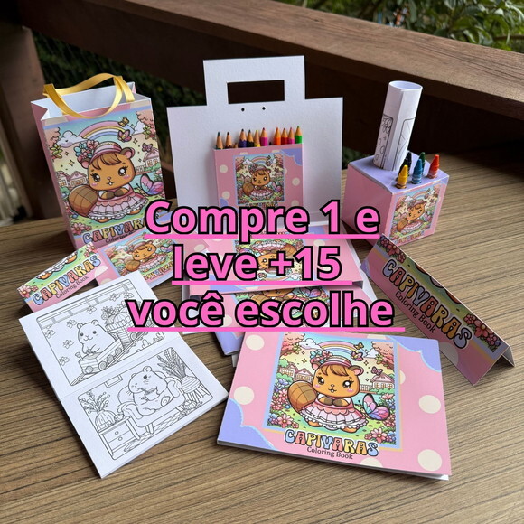 Arquivo Digital Kit para Colorir Capivara #6931
