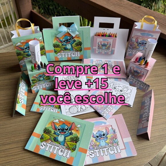 Arquivo Digital Kit para Colorir Stitch #6927