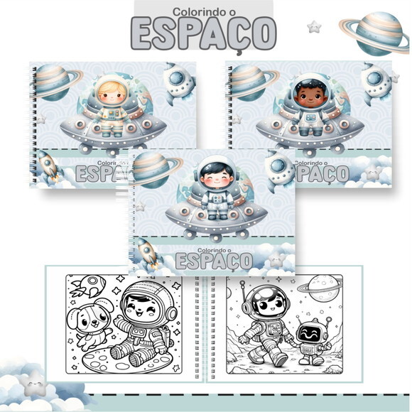 Arquivo Digital Livro de Colorir Astronauta #6748