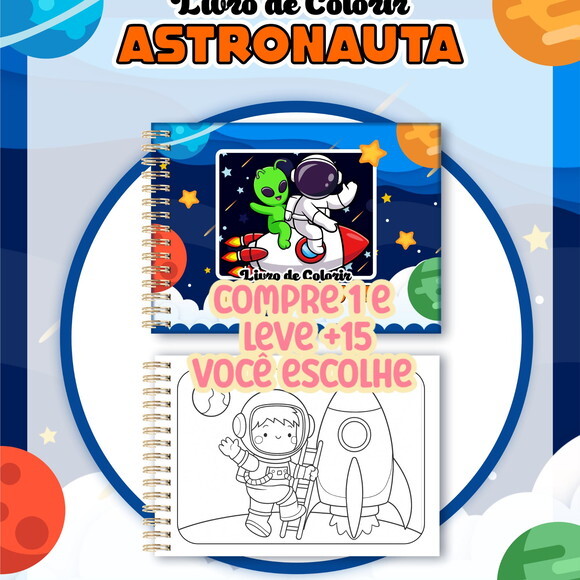 Arquivo Digital Livro de Colorir Astronauta Menino #7257