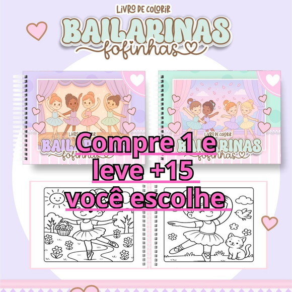 Arquivo Digital Livro de Colorir Bailarina Fofas #6975