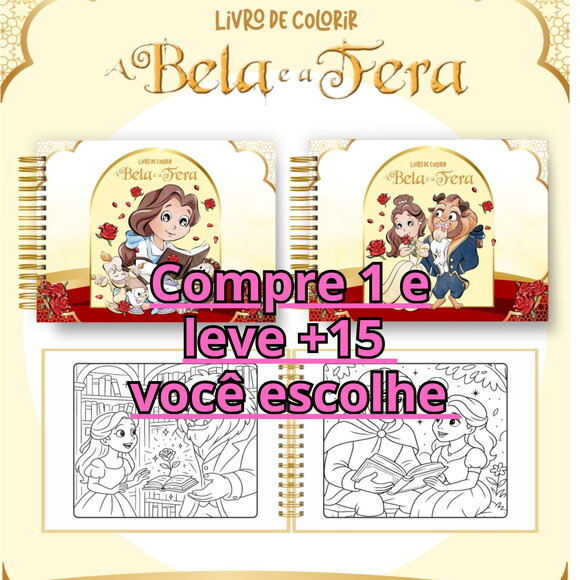 Arquivo Digital Livro de Colorir Bela e a Fera #7000
