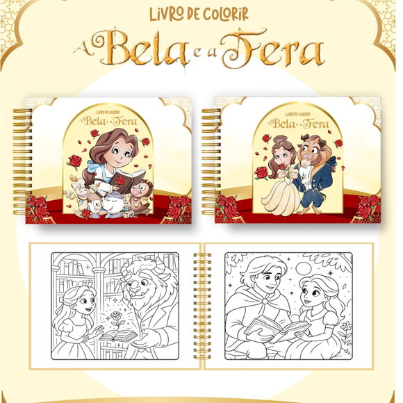 Arquivo Digital Livro de Colorir Bela e a Fera #7000