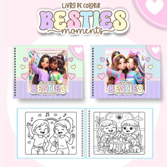 Arquivo Digital Livro de Colorir Besties Moments #7003