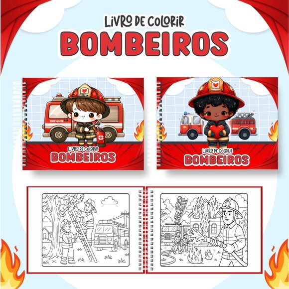 Arquivo Digital Livro de Colorir Bombeiros #6984