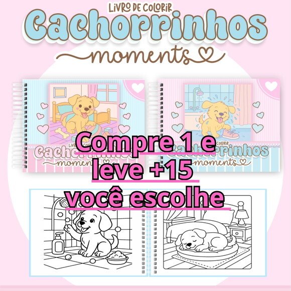Arquivo Digital Livro de Colorir Cachorrinhos #6978