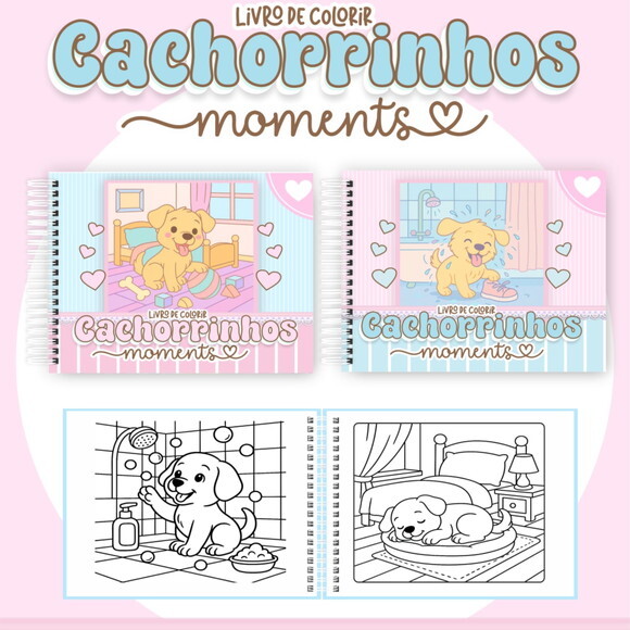 Arquivo Digital Livro de Colorir Cachorrinhos #6978