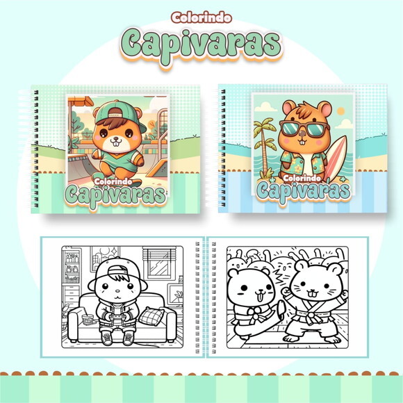 Arquivo Digital Livro de Colorir Capivara Menino #6657