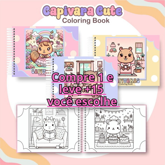 Arquivo Digital Livro de Colorir Capivaras #6343