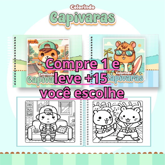 Arquivo Digital Livro de Colorir Capivara Menino #6657