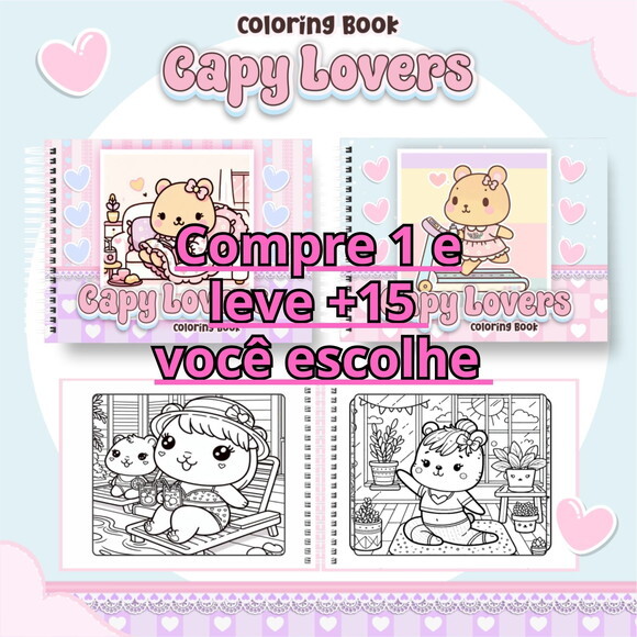Arquivo Digital Livro de Colorir Capy Lovers #6645