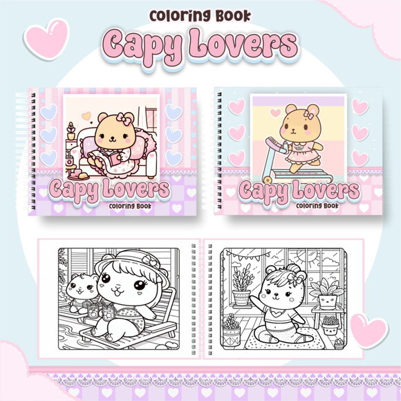 Arquivo Digital Livro de Colorir Capy Lovers #6645