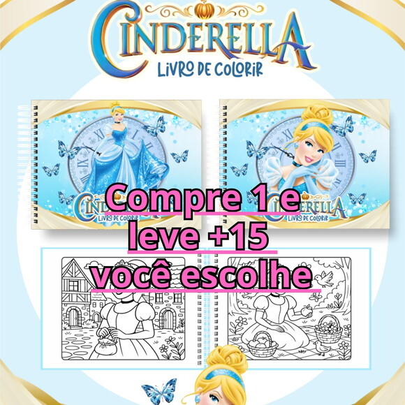 Arquivo Digital Livro de Colorir Cinderela #6985