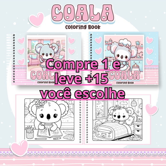 Arquivo Digital Livro de Colorir Coala Kawaii #6649