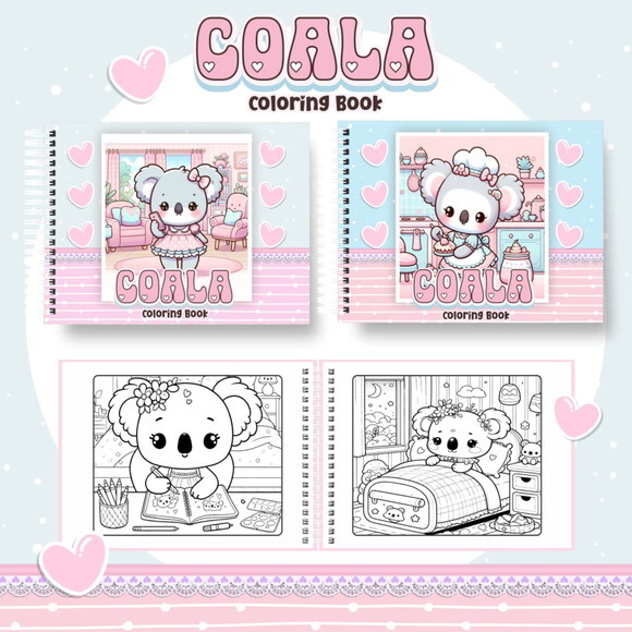 Arquivo Digital Livro de Colorir Coala Kawaii #6649