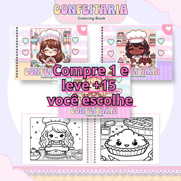 Arquivo Digital Livro de Colorir Confeitaria #6746