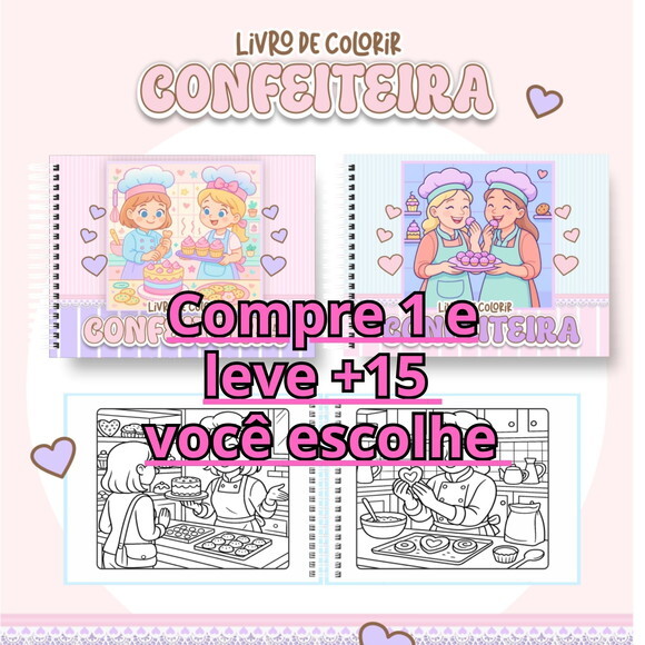Arquivo Digital Livro de Colorir Confeiteira #7133
