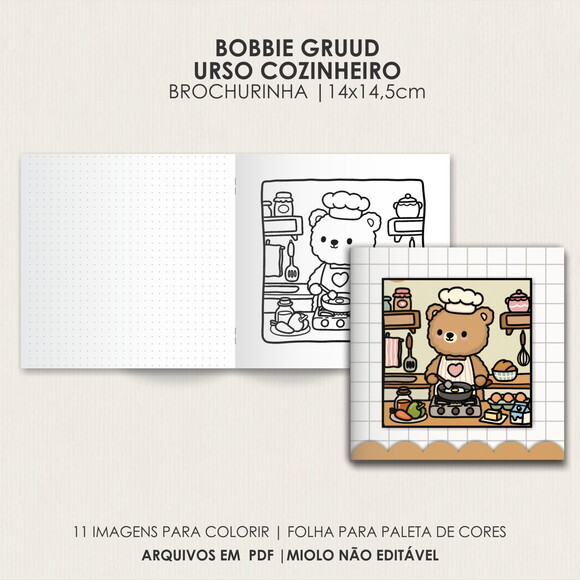 Arquivo Digital Livro de Colorir Cozy Ursinho #6740