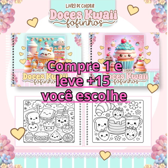 Arquivo Digital Livro de Colorir Doces Kawaii Fofinhos #6835