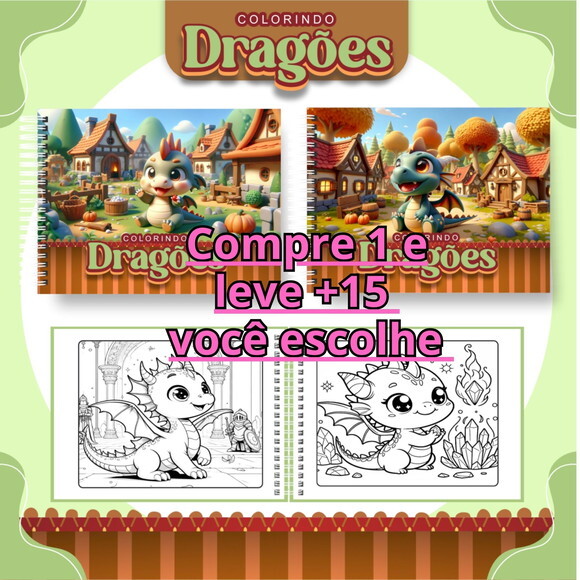 Arquivo Digital Livro de Colorir Dragões #6703