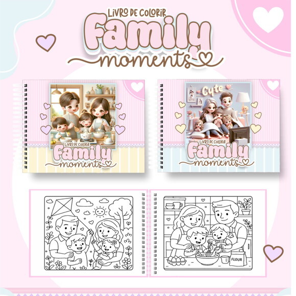 Arquivo Digital Livro de Colorir Family Monments #6881
