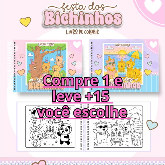 Arquivo Digital Livro de Colorir Festa dos Bichinhos #7201