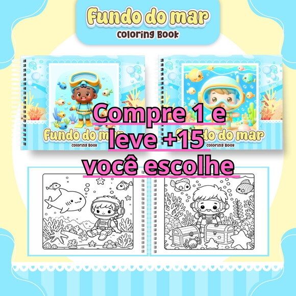 Arquivo Digital Livro de Colorir Fundo do Mar Menino #6668